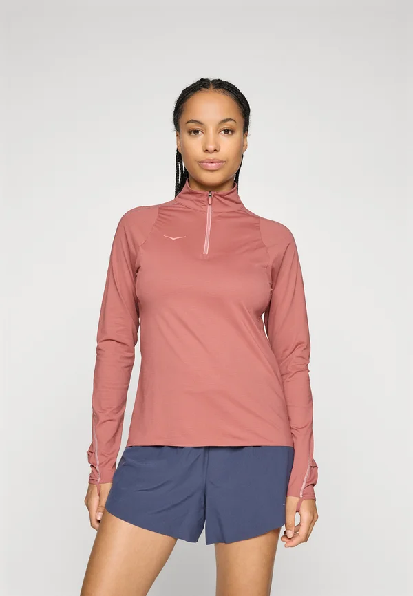 GLIDETECH QUARTER ZIP - Long sleeved top - rouge