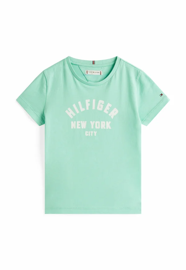 GLITTER CURVE NYC LOGO - Print T-shirt - menthol