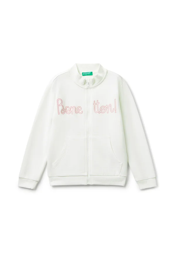 GLITTERY PRINT - Zip-up sweatshirt - white