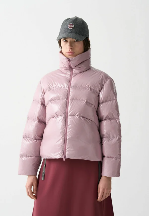 GLOSSY WITH HIGH COLLAR - Down jacket - pink