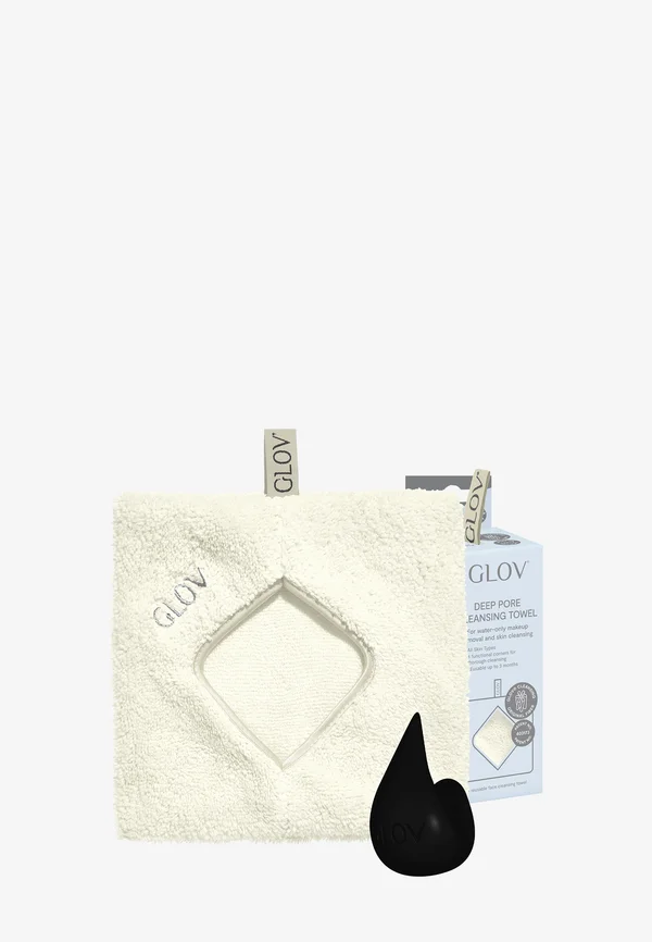 GLOV® DEEP PORE CLEANSING TOWEL FOR WATER-ONLY MAKEUP REMOVAL AND SKIN CLEANSING + HOOK - Skincare set - ivory