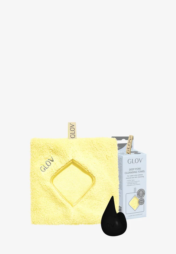 GLOV® DEEP PORE CLEANSING TOWEL FOR WATER-ONLY MAKEUP REMOVAL AND SKIN CLEANSING + HOOK - Skincare set - baby banana