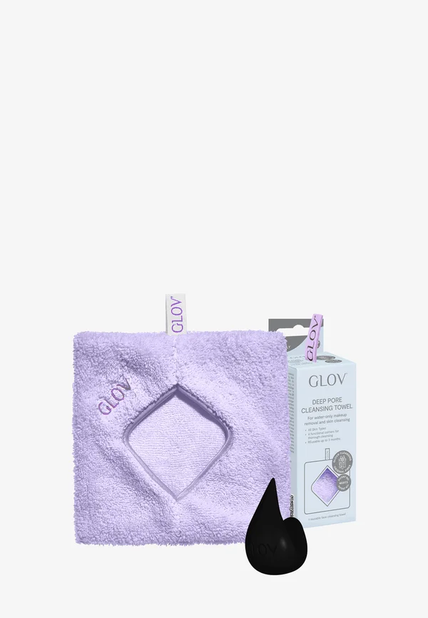 GLOV® DEEP PORE CLEANSING TOWEL FOR WATER-ONLY MAKEUP REMOVAL AND SKIN CLEANSING + HOOK - Skincare set - very berry