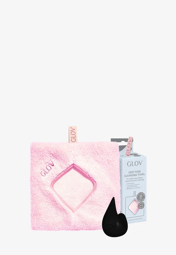 GLOV® DEEP PORE CLEANSING TOWEL FOR WATER-ONLY MAKEUP REMOVAL AND SKIN CLEANSING + HOOK - Skincare set - cozy rosie