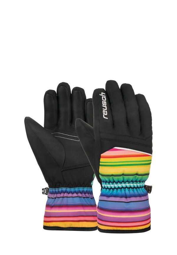 Gloves - black multicol lines