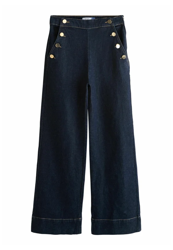 GOLD BUTTON FRONT WIDE  - Wide Leg - denim rinse