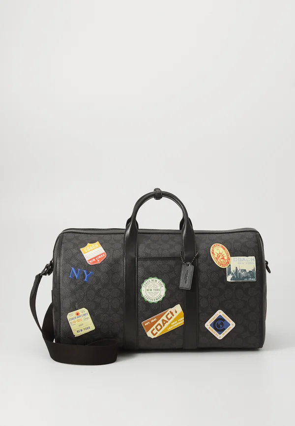 GOTHAM DUFFLE BAG 45 IN SIGNATURE CANVAS WITH PATCHES - Sports bag - charcoal multi