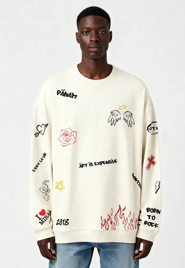 GRAFFITI UNISEX  - Sweatshirt - off-white