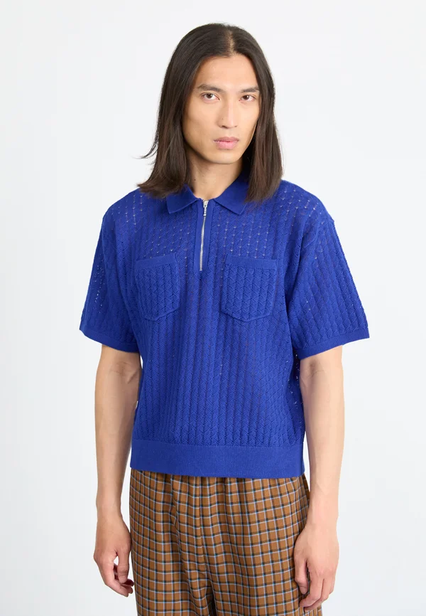 GRANT QUATER ZIP  - Polo shirt - surf blue