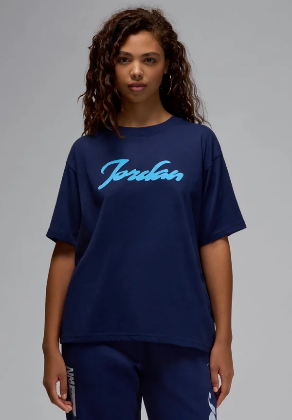 GRAPHIC - Print T-shirt - midnight navy blue chill