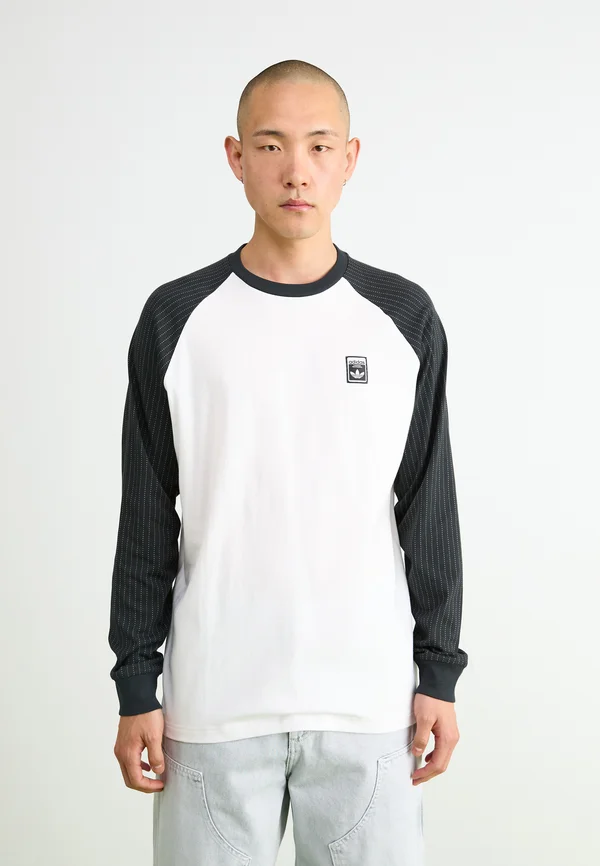 GRAPHIC TEE - Long sleeved top - white/black