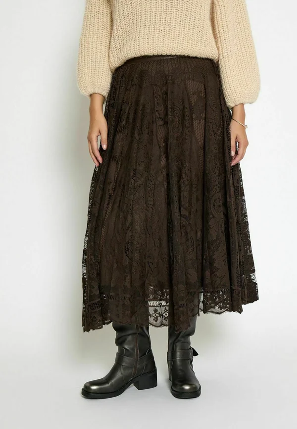 GRETA  - Pleated skirt - java brown