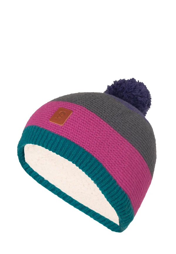 GRYLLEFJORD BOBBLE - Beanie - midnight petrol/dark pink/anthracite
