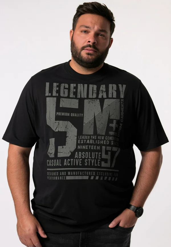 HALBARM BAUCHFIT BRUST - Print T-shirt - black