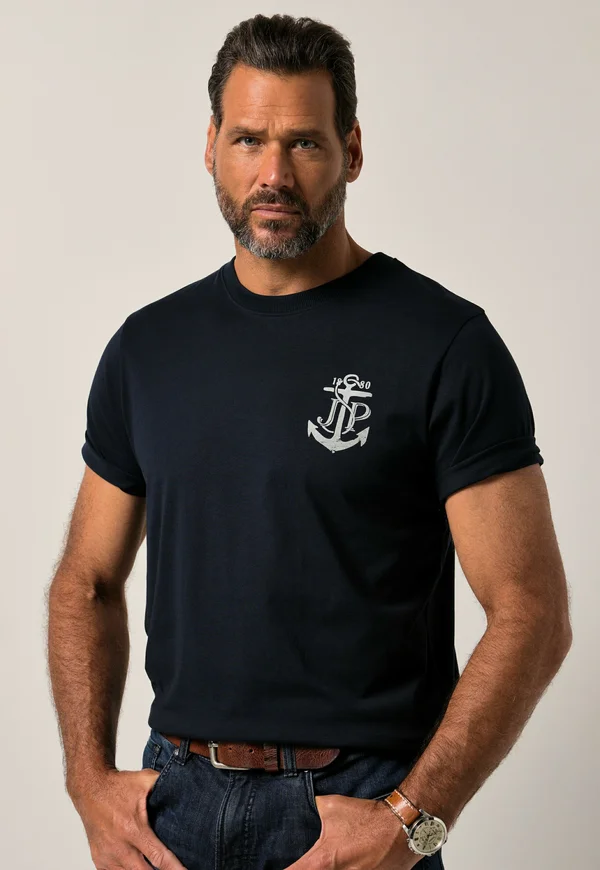 HALBARM BRUST - Print T-shirt - navy blue