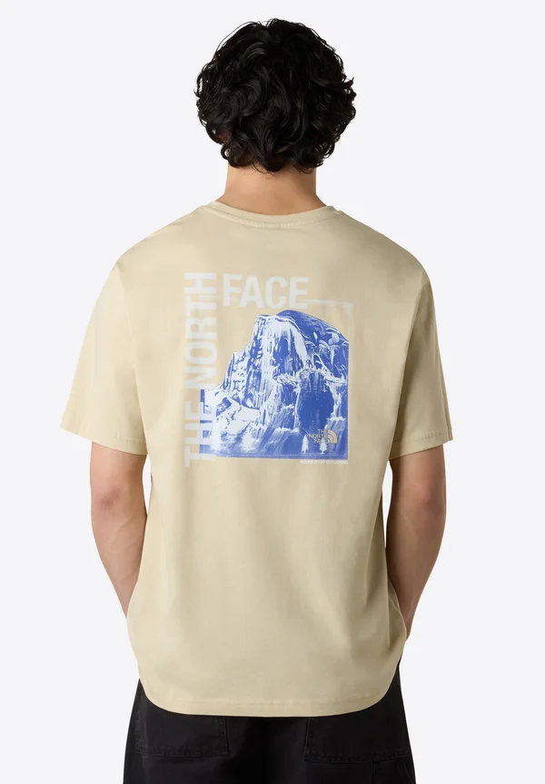 HALF DOME PHOTO  - Print T-shirt - gravel tnf white