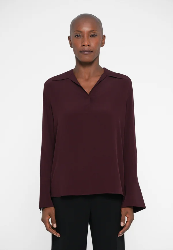 HALF PLACKET - Blouse - dark burgundy