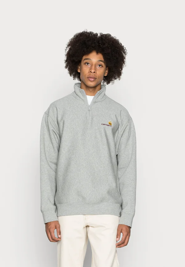 HALF ZIP AMERICAN SCRIPT - Sweatshirt - grey heather