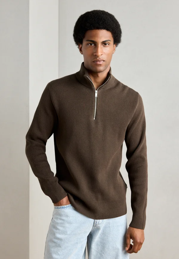 HALF ZIP  - Jumper - brown