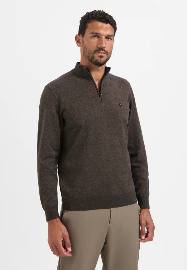 HALF-ZIP MELANGE - Jumper - taupe