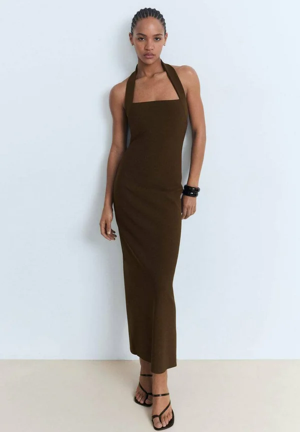 HALTER NECK - Maxi dress - brown