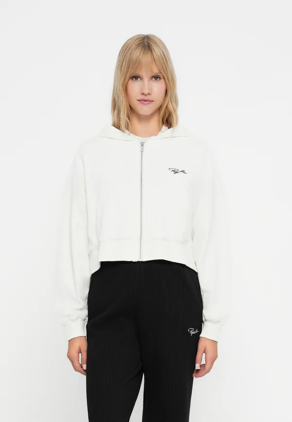 HARLIEN OVERSIZED STRUCTURED - Zip-up sweatshirt - warm white
