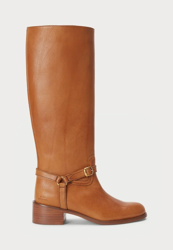 HARNESS BURNISHED LEATHER RIDING BOOT - Boots - cuoio