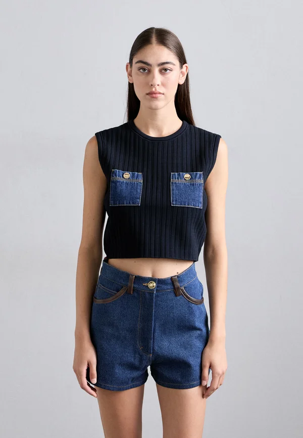 HAUT COTES POCHES - Top - marine