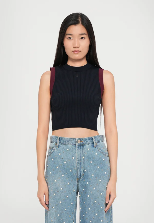 HAUT MAILLE COTES PLATES - Jumper - marine