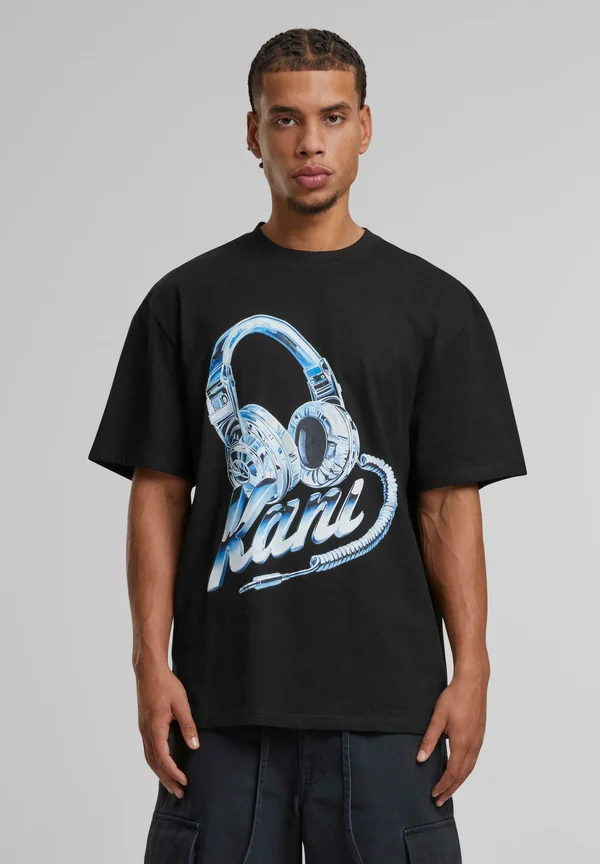 HEADPHONE - Print T-shirt - black