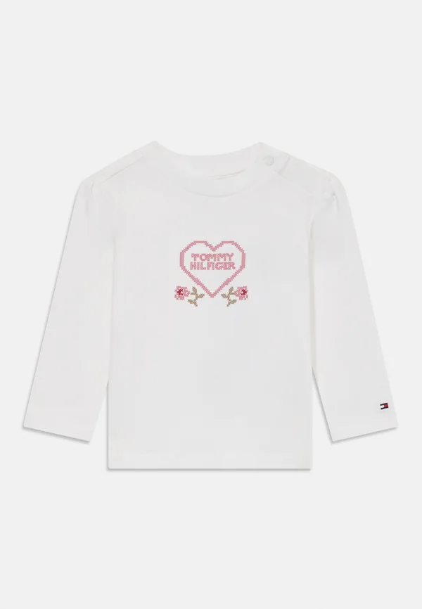 HEART GRAPHIC TEE UNISEX - Long sleeved top - white