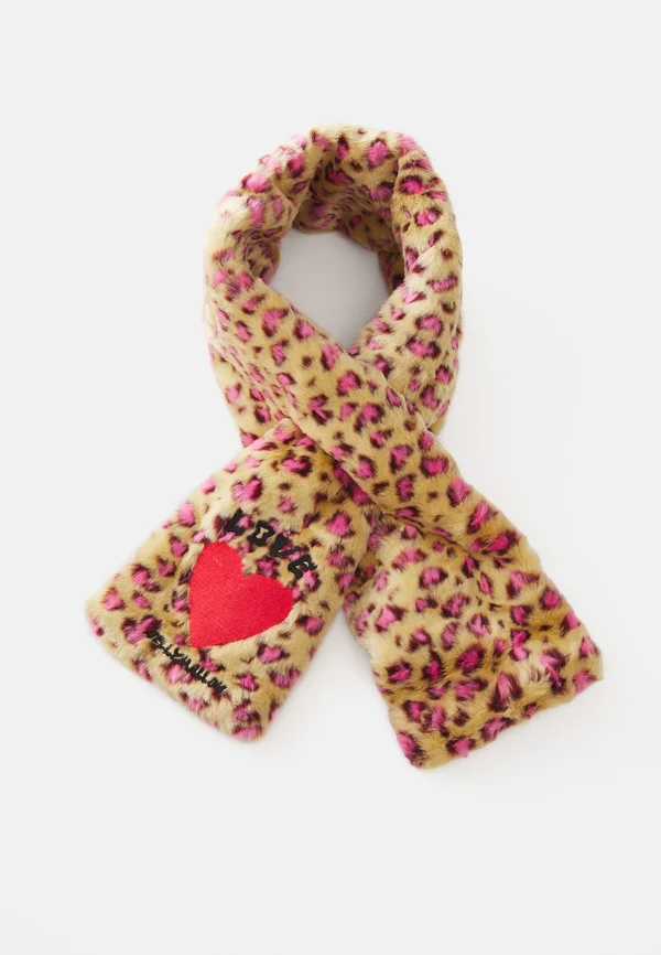 HEART LEOPARD SCARF UNISEX - Scarf - brown