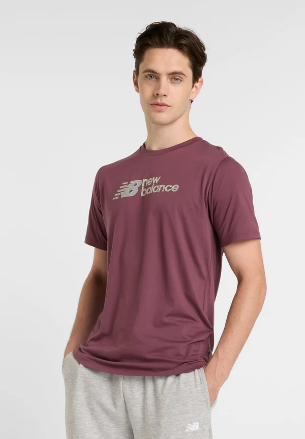 HEATHERTECH LINEAR - Print T-shirt - faded plum