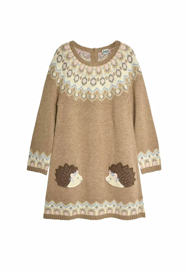 HEDGEHOG POCKETS NORDIC FAIR ISLE REGULAR FIT - Jumper dress - natural