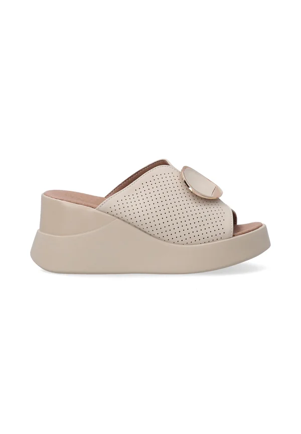 Heeled mules - beige