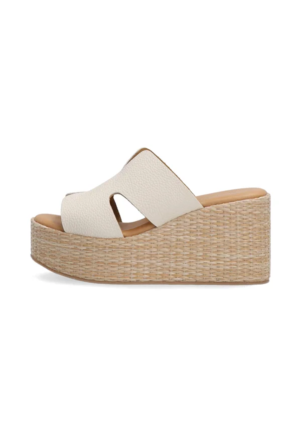 Heeled mules - beige