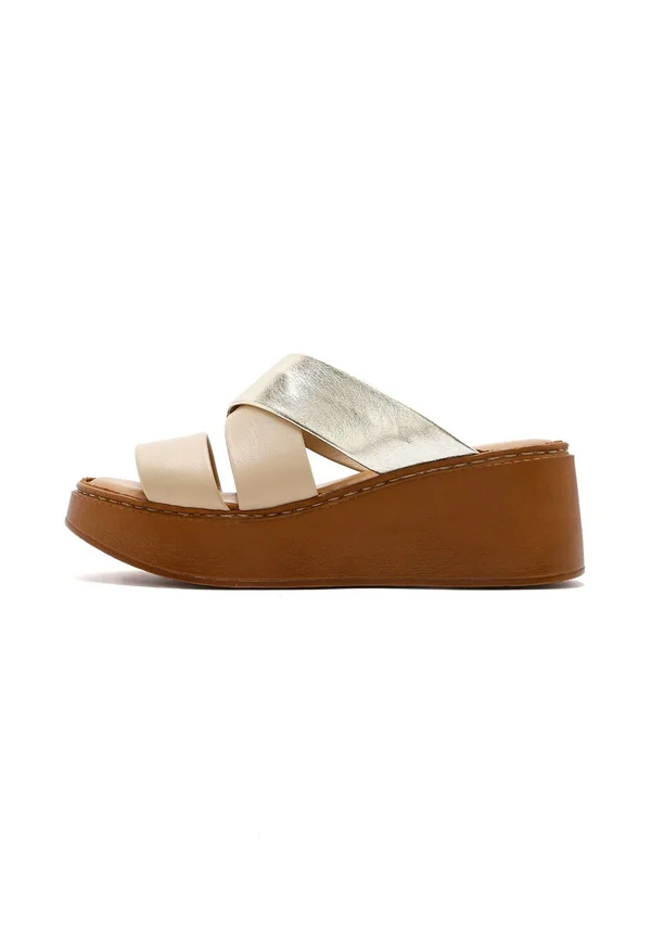 Heeled mules - beige