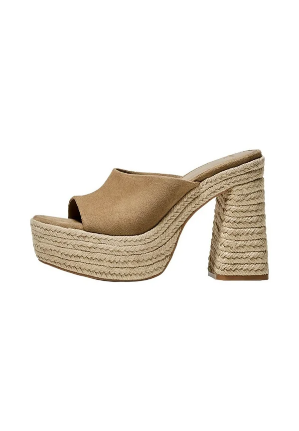 Heeled mules - beige