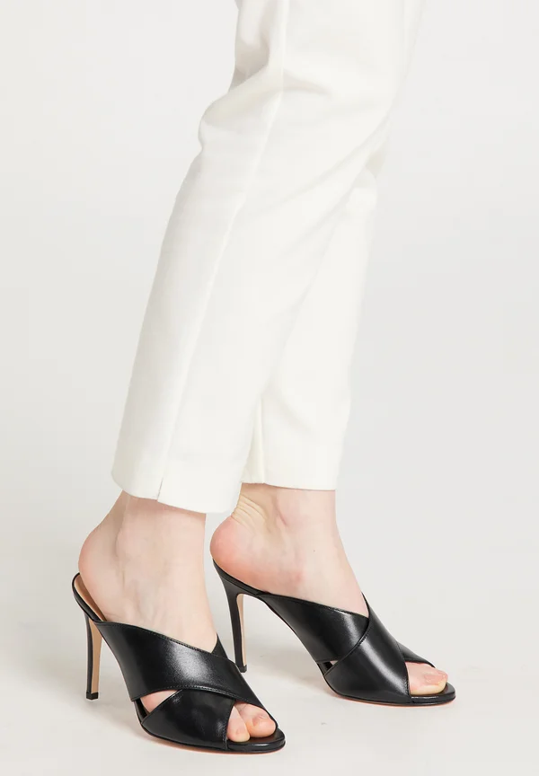 Heeled mules - black