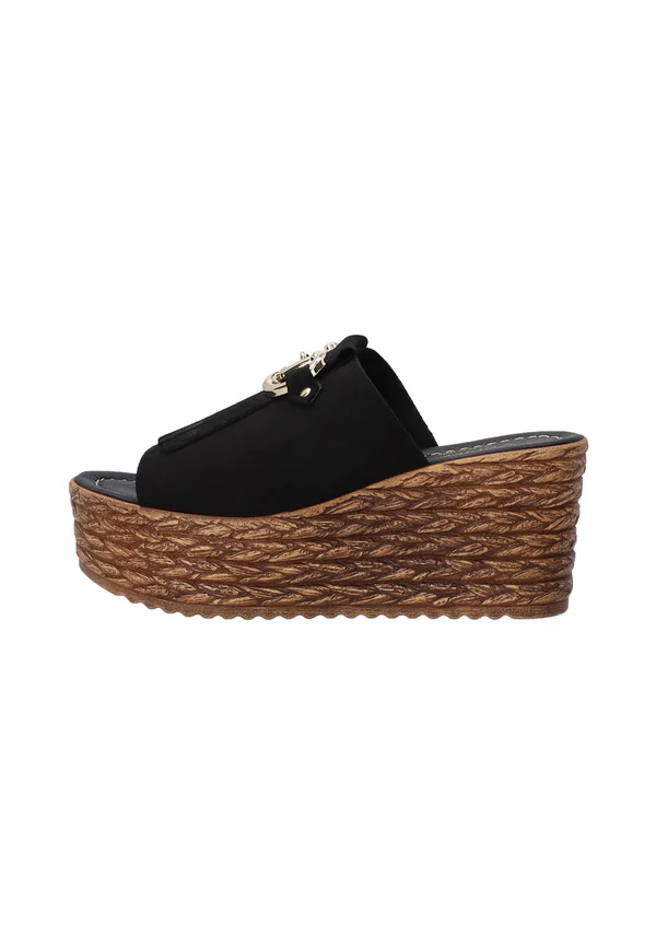 Heeled mules - black