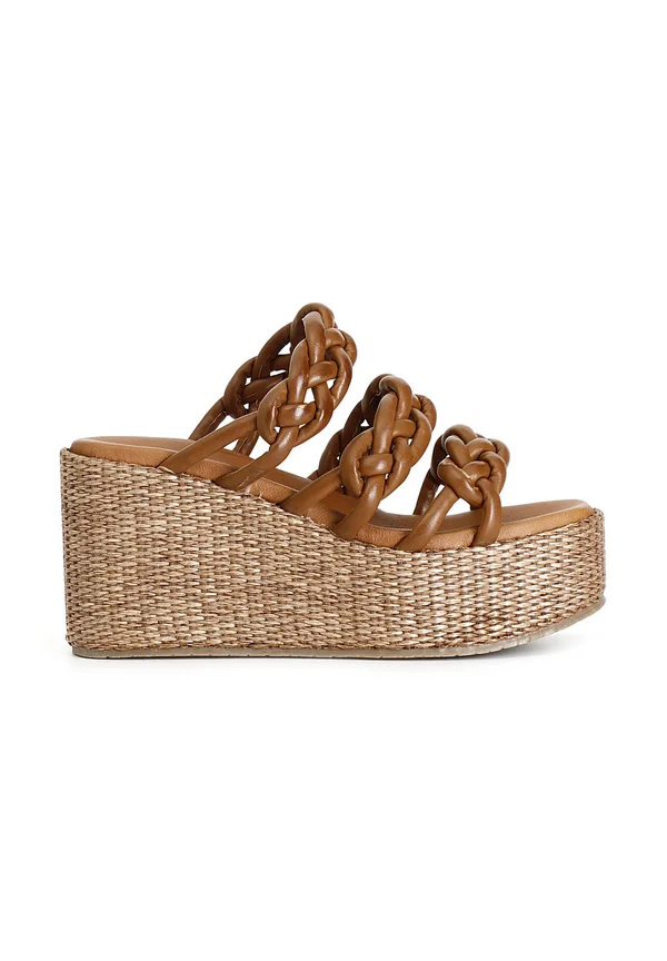 Heeled mules - brown leather