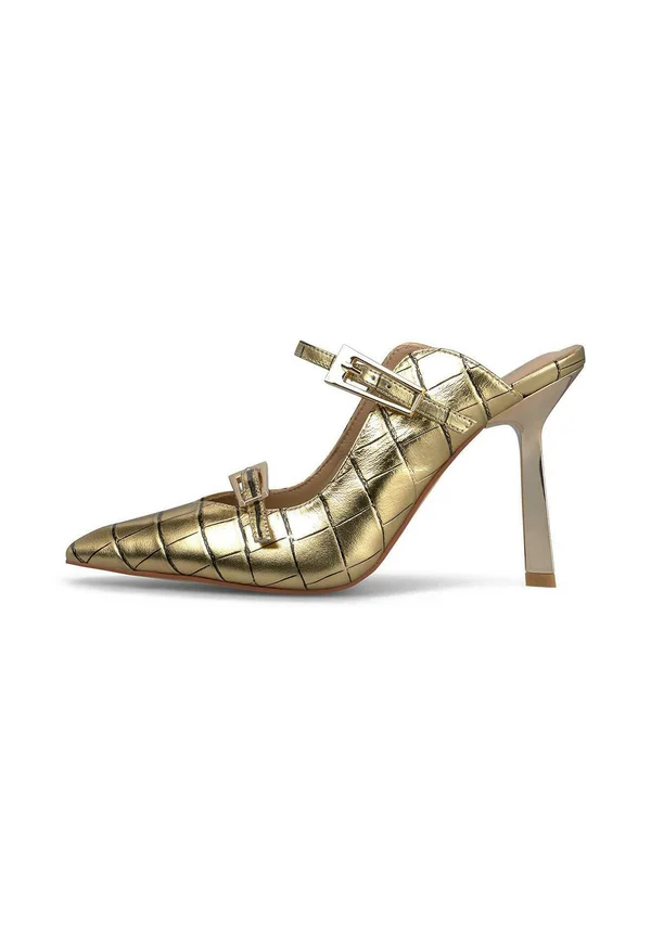 Heeled mules - gold