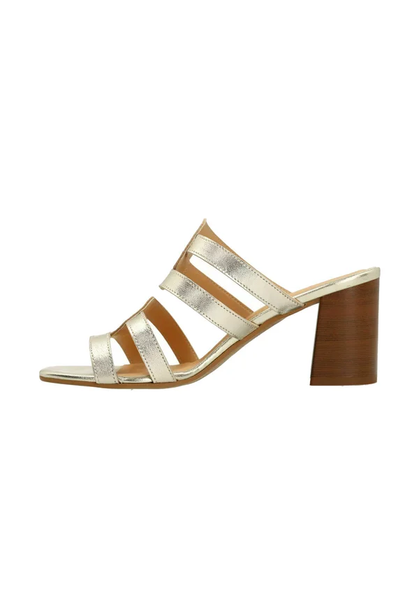 Heeled mules - gold