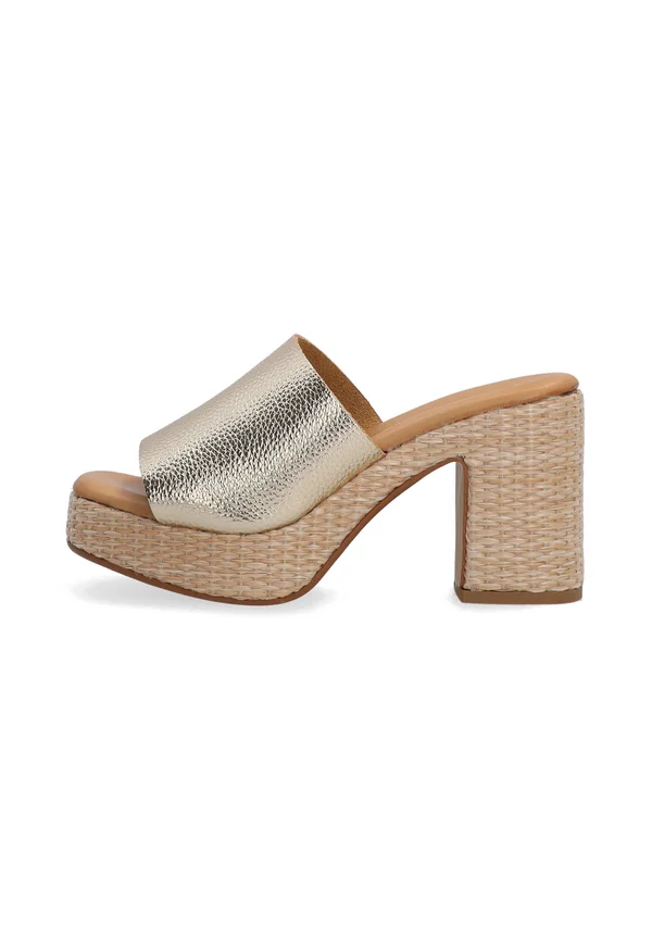 Heeled mules - gold