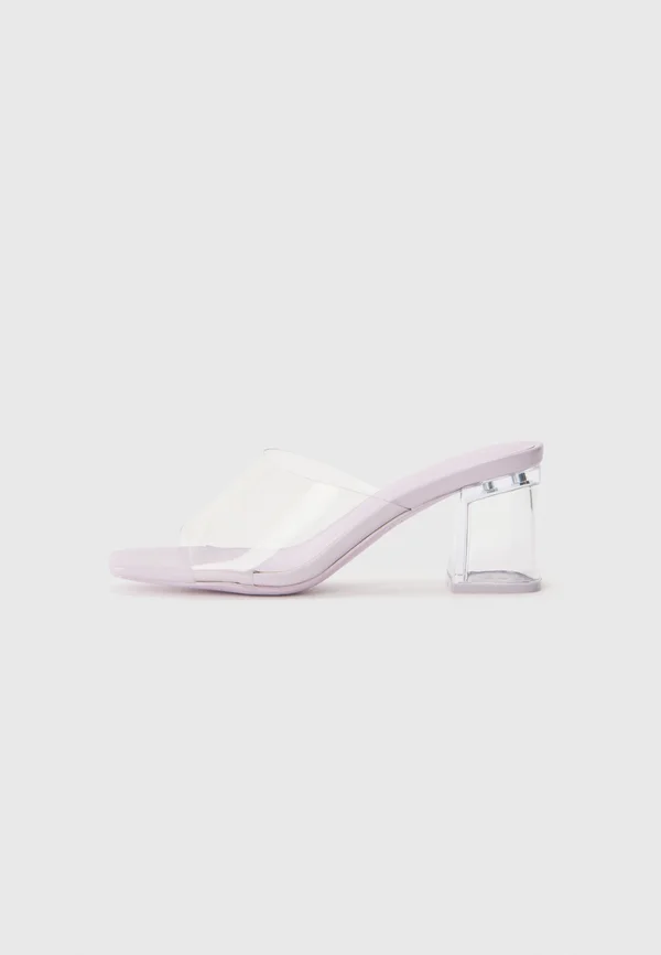 Heeled mules - lilac/transparent