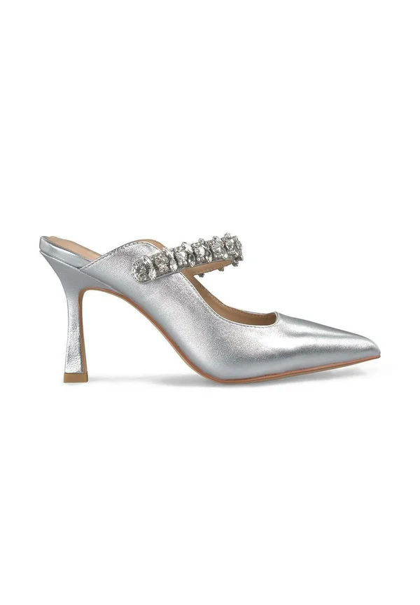 Heeled mules - plateado
