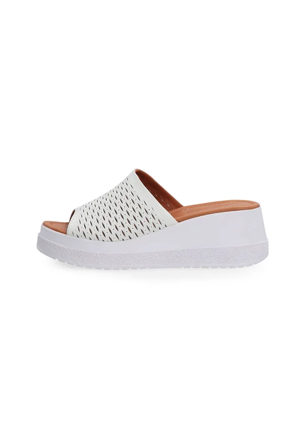 Heeled mules - white