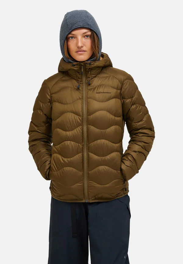 HELIUM HOOD - Down jacket - meadow moss/sierra sand/