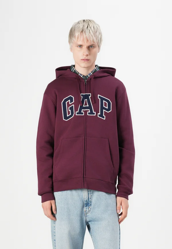 HERITAGE LOGO - Zip-up sweatshirt - tuscan red