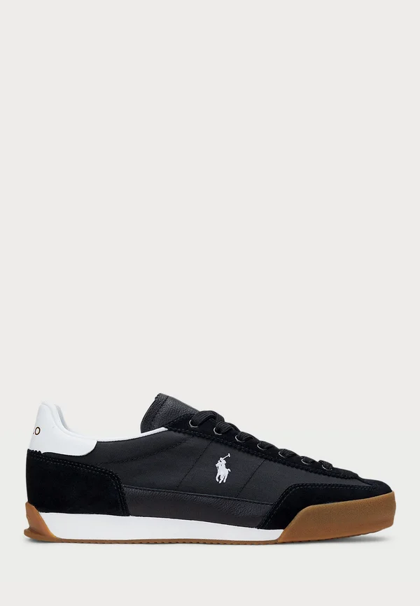 HESTER SUEDE & CANVAS SNEAKER - Trainers - black/white